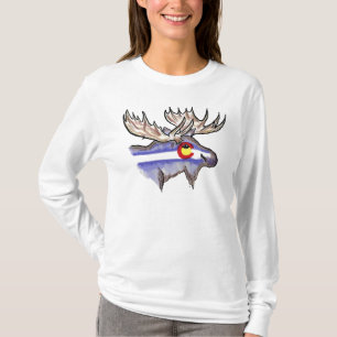 T-shirt Hoodie das senhoras dos alces de Colorado