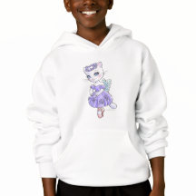 Hoodie do gatinho da bailarina (lavanda)
