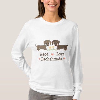 T-shirt Hoodie dos Dachshunds do amor da paz