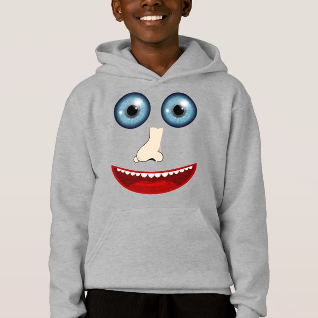 T-shirt Hoodie engraçado da cara (Frente)