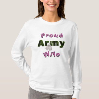 T-shirt Hoodie orgulhoso da esposa do exército