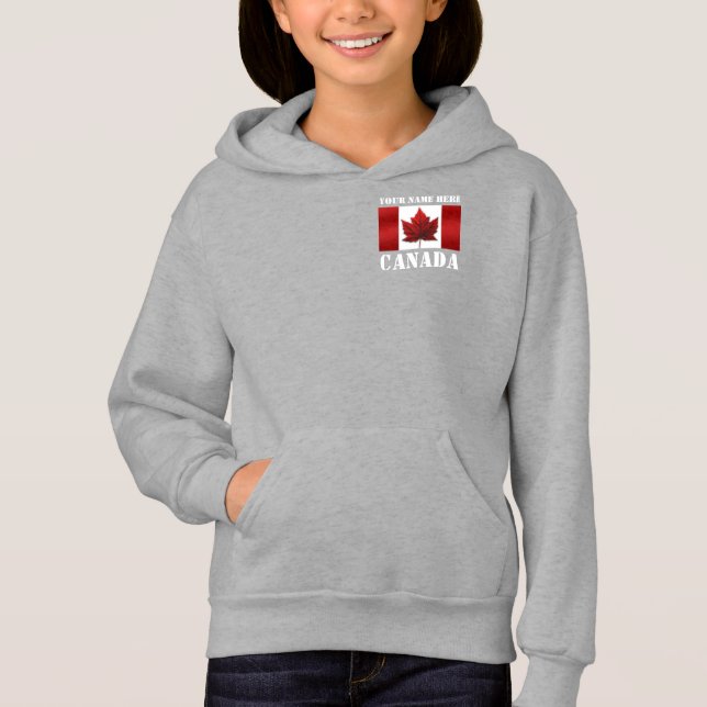 T-shirt Hoodie Personalizado de Garota do Canadá (Frente)