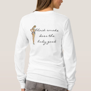 T-shirt hoodie preto do fumo revisado