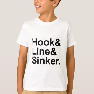 T-shirt Hook Line Sinker Termos de Pesca, Jogando um Tro
