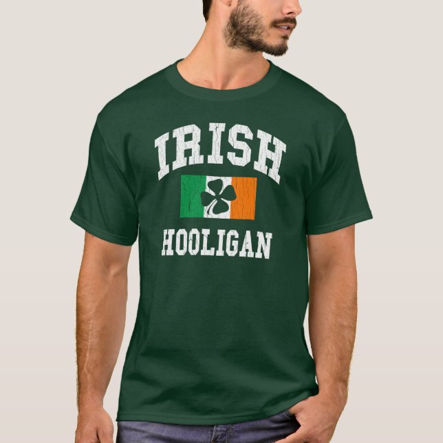 T-shirt Hooligan irlandês design afligido (Frente)