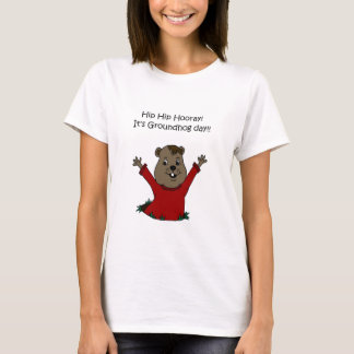 T-shirt hooray seu dia de Groundhog