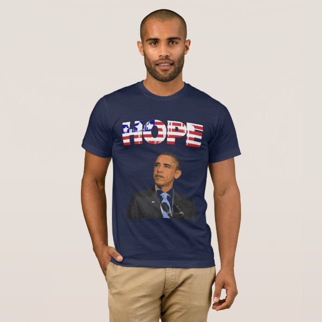 T-shirt Hope, Presidente de Bandeira dos EUA Barack Obama  (Frente Completa)
