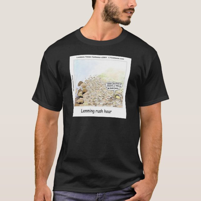 T-shirt Hora da Corrida dos Lemmings Divertido (Frente)