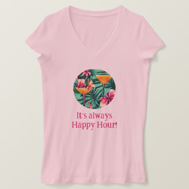 T-Shirt Horário do Cocktail (Frente do Design)