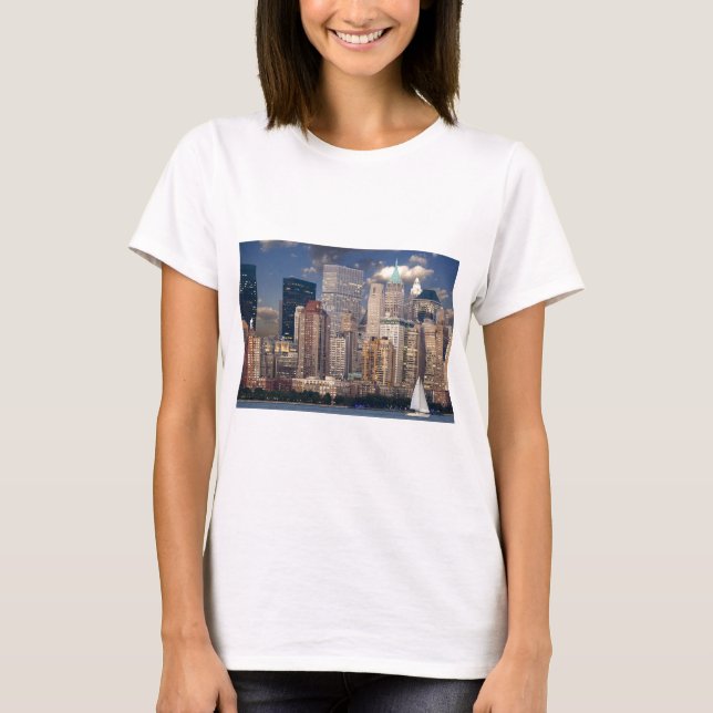 T-shirt Horizonte de Nova York e o rio Hudson em Manhattan (Frente)