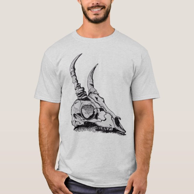T-shirt Horned do crânio dos homens de (Frente)