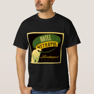 T-shirt Hotel Metropol Budapeste Hungria Chapéu de Bellhop