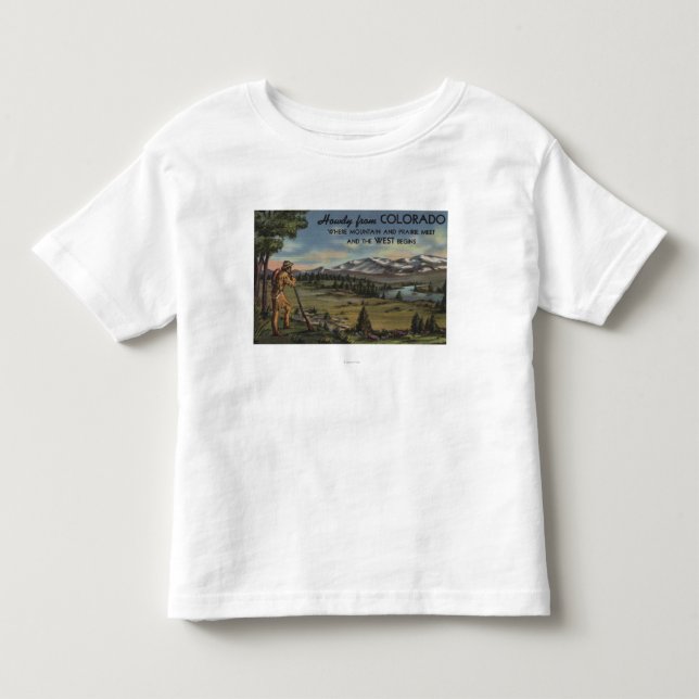 T-shirt Howdy (cena da montanha & da pradaria) (Frente)