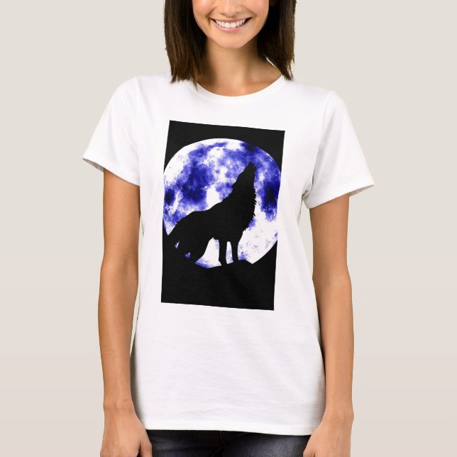 T-shirt Howling Wolf na Lua (Frente)