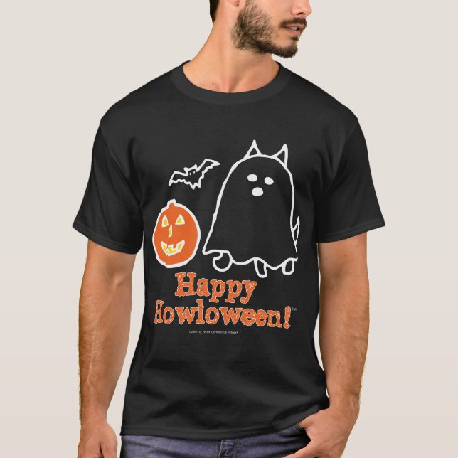 T-shirt Howloween feliz (fantasma) (Frente)