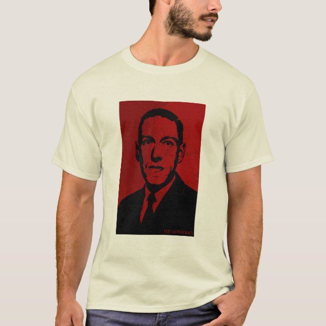T-shirt HP Lovecraft - vermelho (Frente)