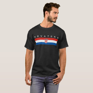 T-shirt Hrvatska longo do símbolo da bandeira de país de