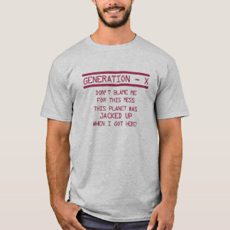 T-shirt Humor da geração X