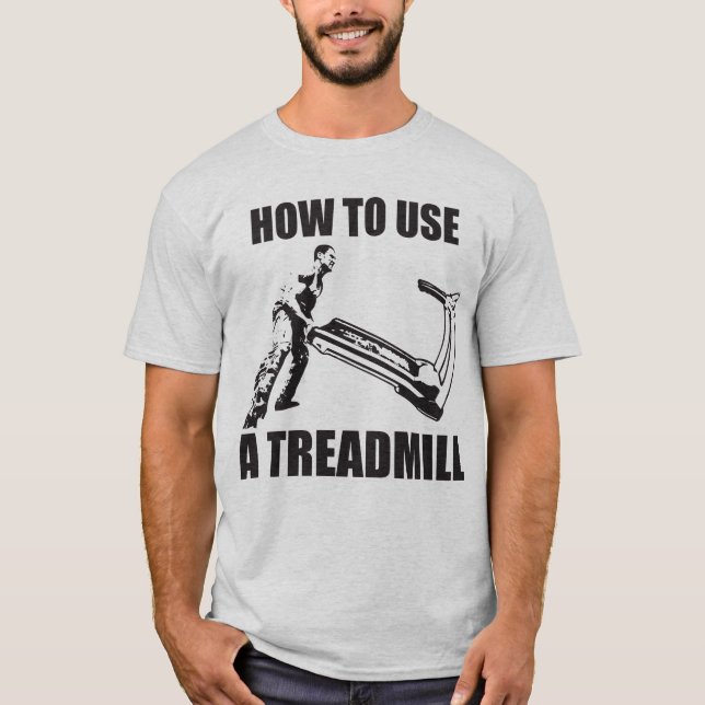 T-shirt Humor De Preparação - Como Usar Uma Esteira (Frente)
