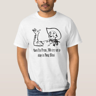 T-shirt Humorosa Feng Shui, de uso masculino