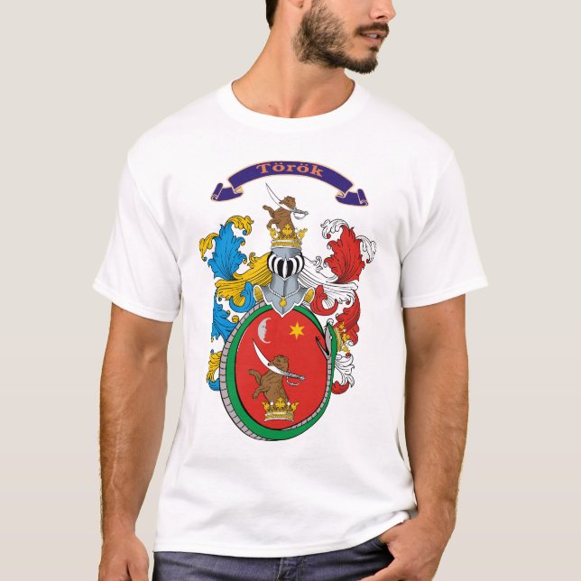 T-shirt húngaro da brasão da família de Torok (Frente)