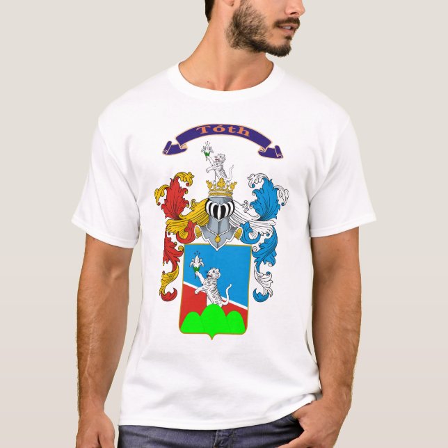 T-shirt húngaro da brasão da família de Toth (Frente)