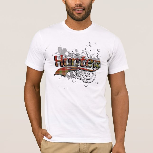 T-shirt Hunter Tartan Grunge (Frente)