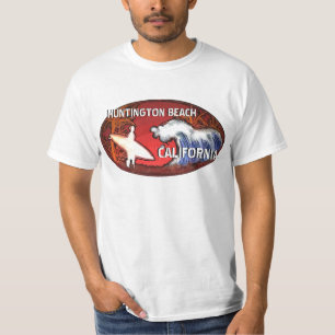 T-shirt Huntington Beach California surfer art value tee