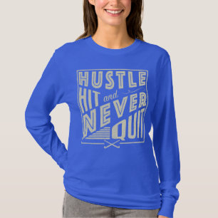 T-shirt Hustle de Hóquei em Campo, Hit e Nunca Sair