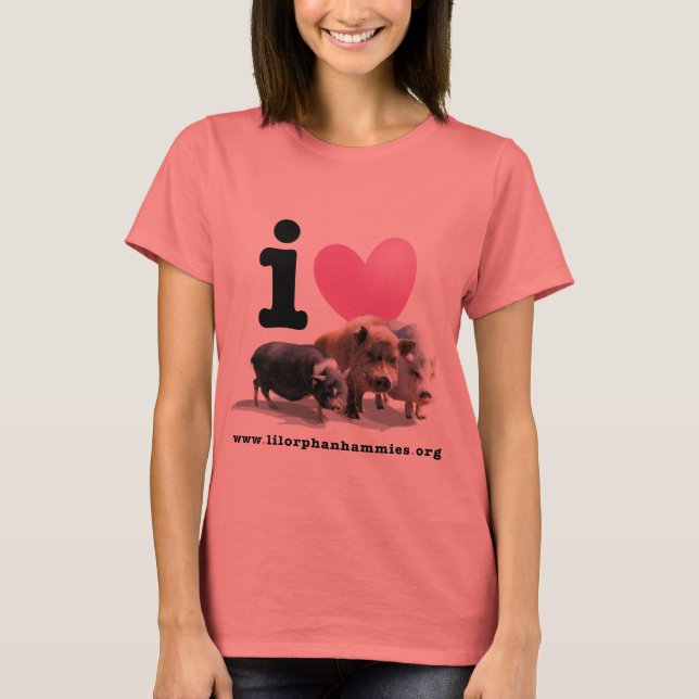 T-shirt I <3 Porcos (Frente)