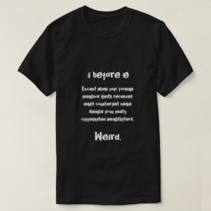 T-shirt i antes de e