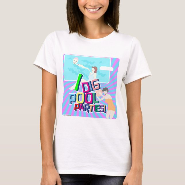 T-shirt I Desenhar Festas De Piscina Arte De Ilustração Re (Frente)