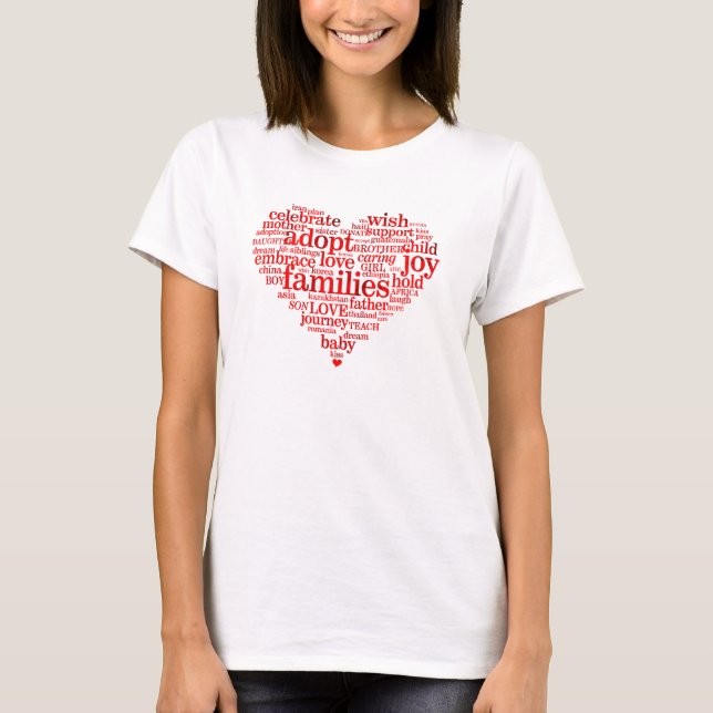 T-shirt I Heart Adotion Women's Ringer Tee (Frente)
