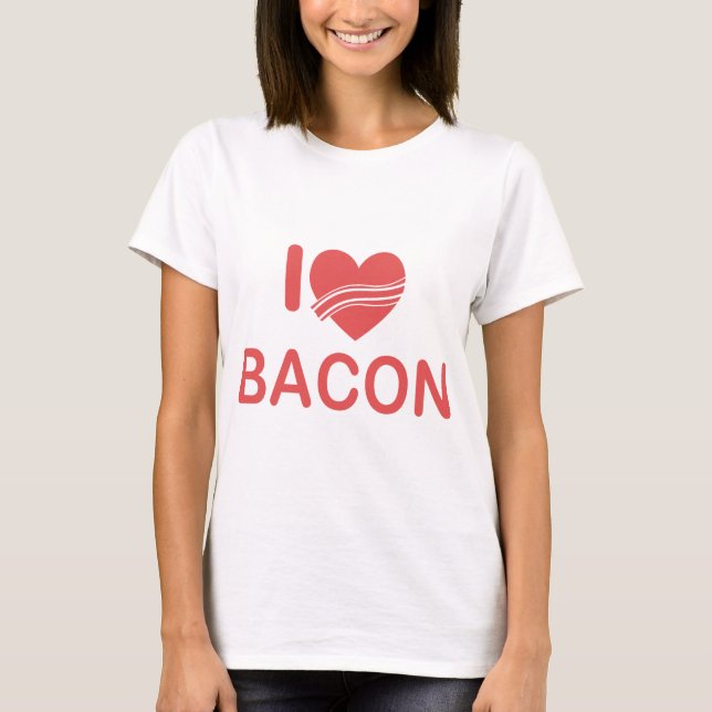T-shirt I Heart Bacon (Frente)