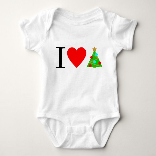T-shirt I Heart Christmas Tree Baby Suit (Frente)