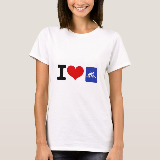 T-shirt I Heart Curling (Frente)
