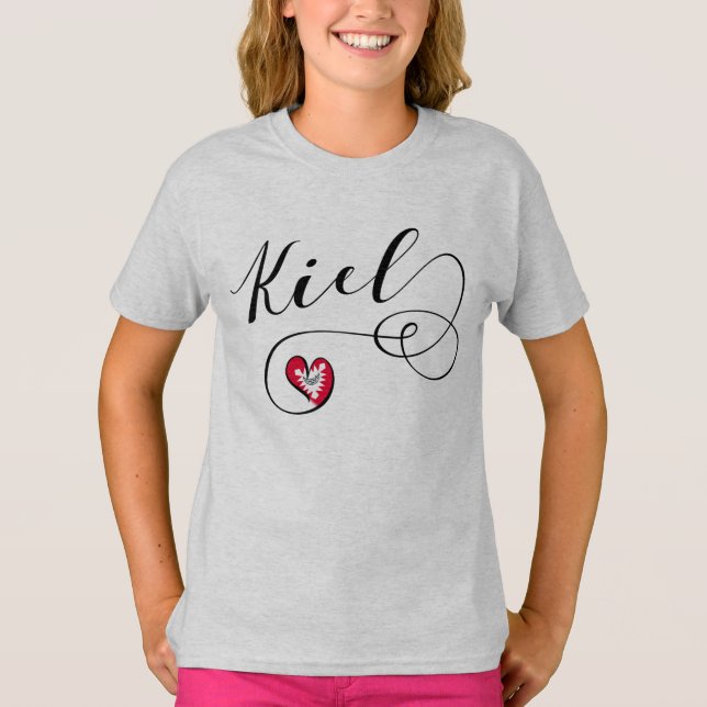T-shirt I Heart Kiel, Alemanha, alemão (Frente)