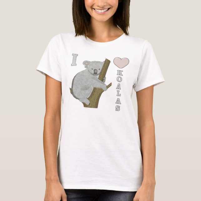 T-shirt I Heart Koalas Felpudos (Frente)