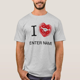 T-shirt I_HEART___ (nome da inserção)