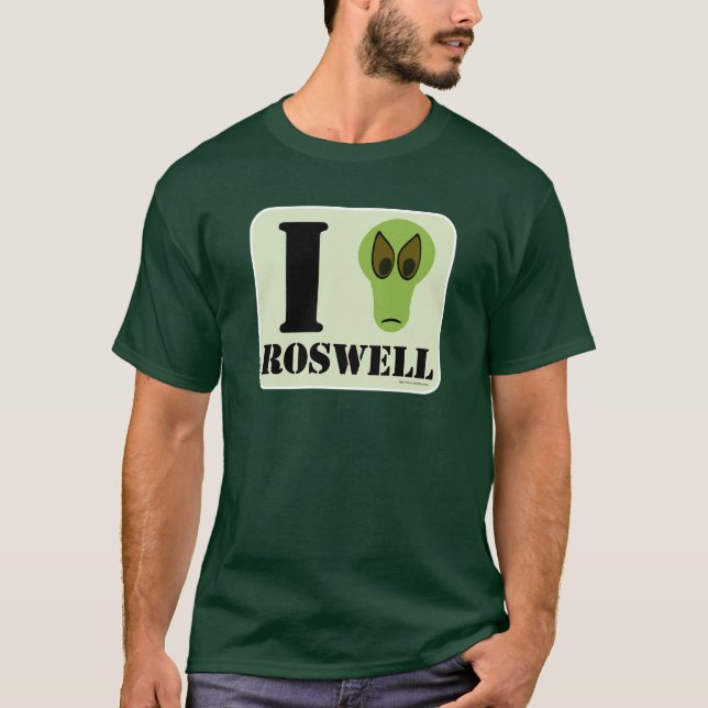 T-shirt I Heart Roswell Fun Logo Design de Alienígena (Frente)