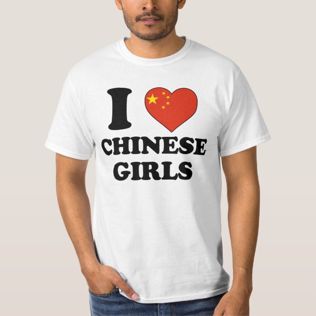 T-shirt I love Chinese Girls (Frente)