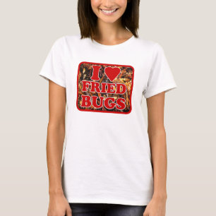 T-shirt I Love (Heart) Fried Insetos / Comestíveis Insetos