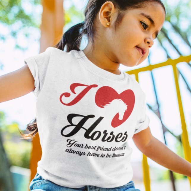 T-shirt I Love/Heart Horses (Criador carregado)