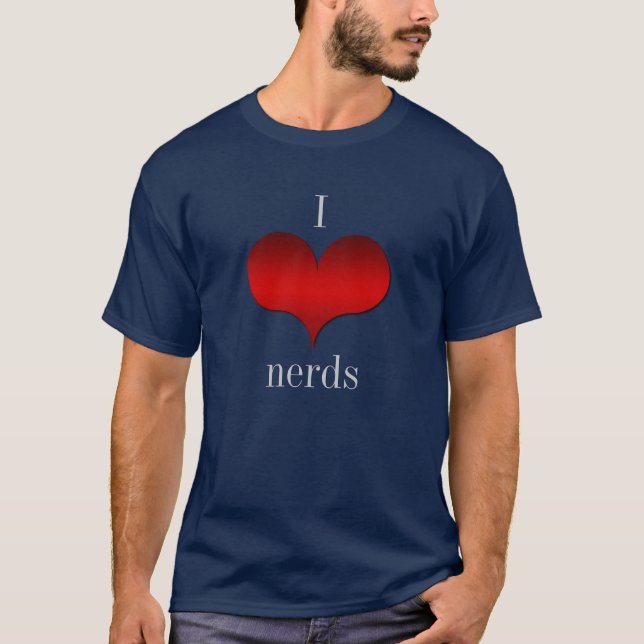 T-shirt I Love (Heart) Nerd Dark Men's Tee (Frente)