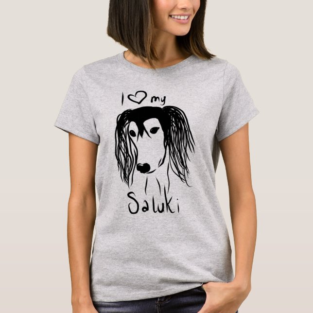 T-shirt I love my saluki (Frente)