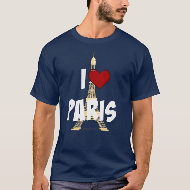 T-shirt "I Love Paris", Torre Eiffel (Frente)