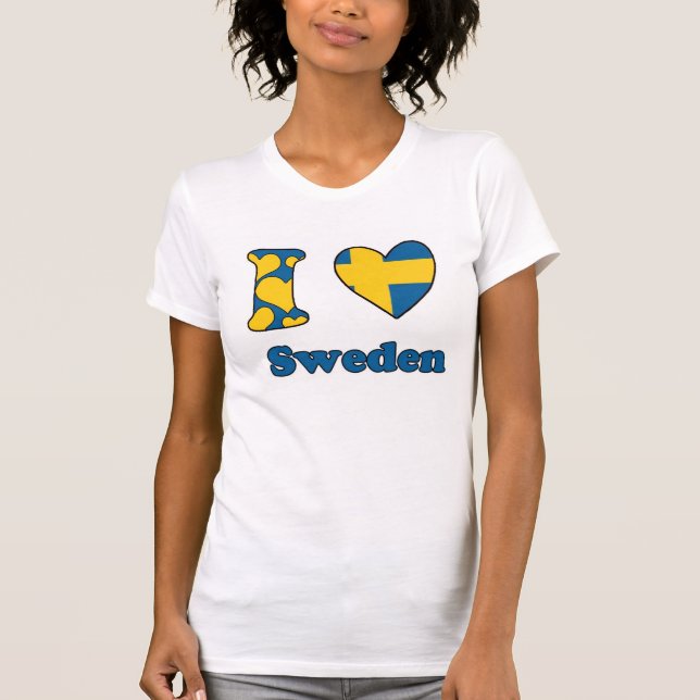 T-shirt I love Sweden (Frente)
