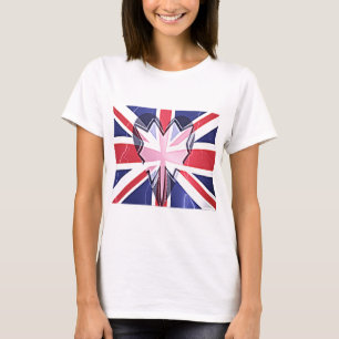 T-shirt "I Love UK" Art Impressão