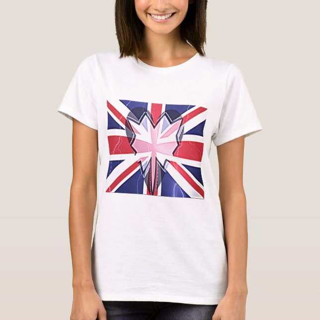 T-shirt "I Love UK" Art Impressão (Frente)