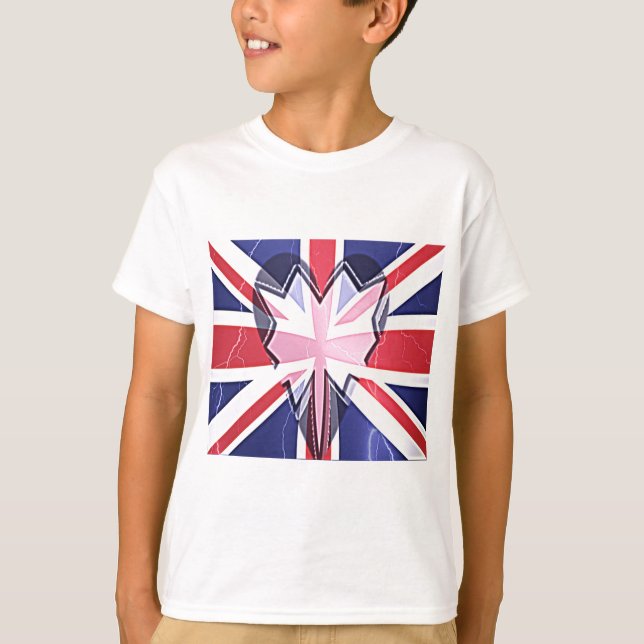 T-shirt "I Love UK" Art Impressão (Frente)